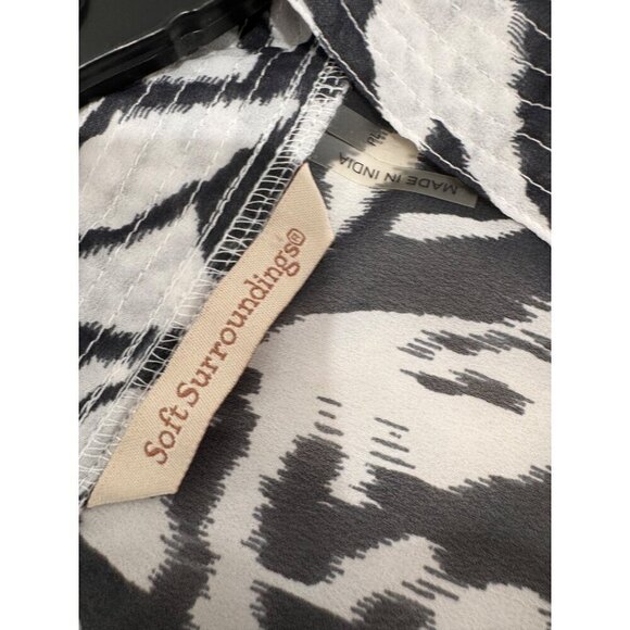 Soft Surroundings Size PL Semi Sheer Black White Tunic Blouse Cover Up - Picture 2 of 10